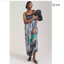 Anthropologie ATSU floral shift maxi dress size small