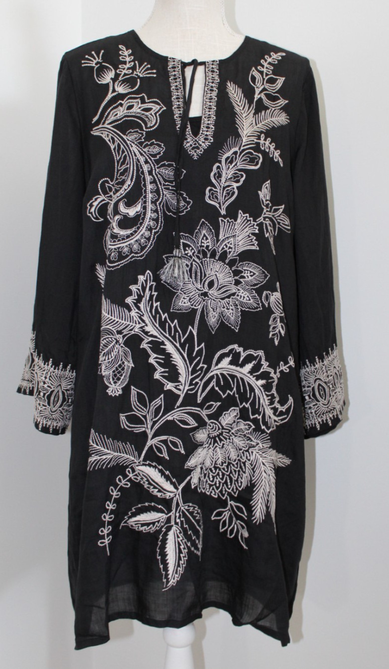 NWT Johnny Was 3J Workshop JWLA Biya Kimono sleeve Relaxed Dress with Slip L