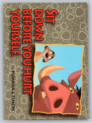 1994 SkyBox The Lion King Series 1 & 2 #86 Sit Down Before You Hurt Yourself.