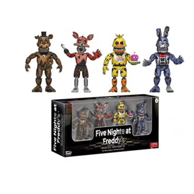 14Cm FNAF Figures Nightmare Freddy Bonnie Foxy Chica Action Figure Movable Black