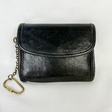 Vintage Coach 7219 Black Leather Multifunction Wallet Coin Purse Keychain