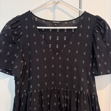 Madewell black white Midi Dress in Swiss Dot -S