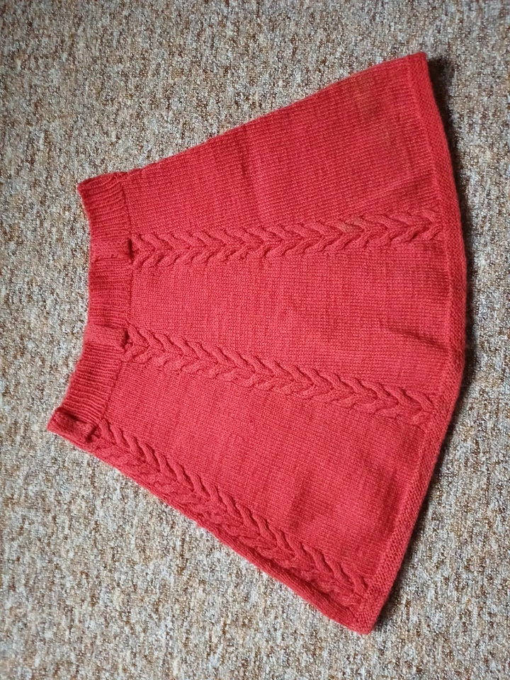 Minirock Vintage 70er Jahre Größe 36 Handgestrickt Rotton mit Gürtelschlaufen - Bild 3 von 3