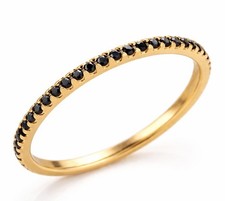 GENUINE BLACK ONYX RING .14K YELLOW GOLD PLATED .925 - NWT