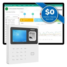 Anviz CX2 Fingerprint & Card Biometric Time Clock - White - For Small Business