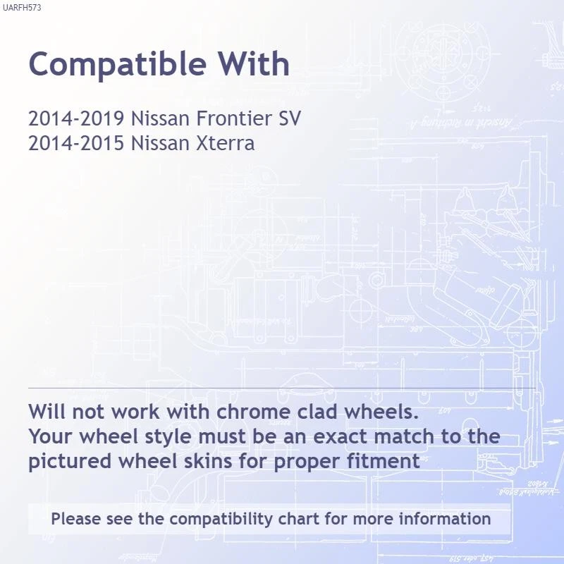Cubiertas de rueda negras brillantes de radios de 16" 6 "V" para Nissan Xterra 2014-2015 Foto 3 de 3