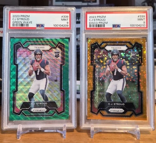 2024 Prizm CJ Stroud Orange Disco & Green Wave PSA 9s - Winner Takes Both 🏆