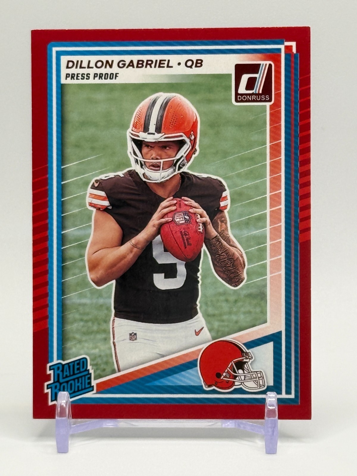 2025 Panini Donruss Dillon Gabriel Rated Rookie Red Press Proof #316 Browns