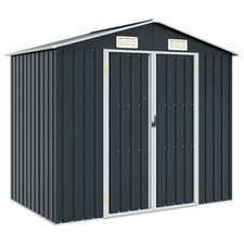 Galvanised Steel Garden Shed – Anthracite, 205x129x183 cm, Weatherproof