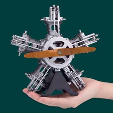 TECHING Five-Cylinder Radial Engine Plane Simulation Metal Machinery ElectricTt