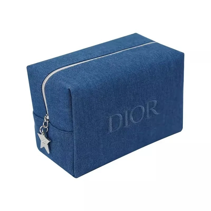 Новый! Christian Dior джинсовой ткани синий косметический макияж молнии сумка мешок застежки - Изображение 2 из 4