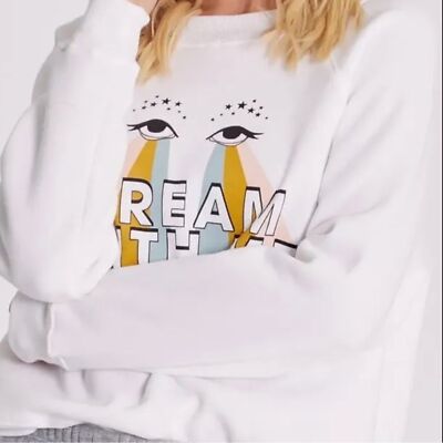 NEW Wildfox Dream With Me Sommers Fleece Lined Sweatshirt Women's Medium 