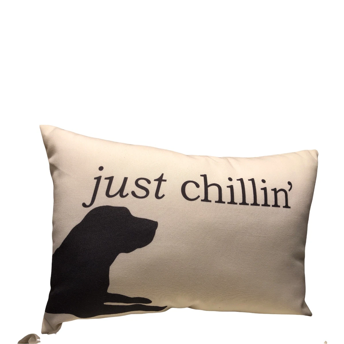Pottery Barn Just Chillin Lumbar Pillow with cover Black Lab New In Bag