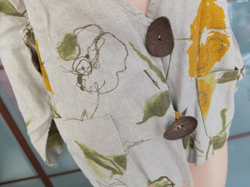 NOVA 100% Canvas Cardigan Size L 44 46 Top ( ) - Picture 2 of 7