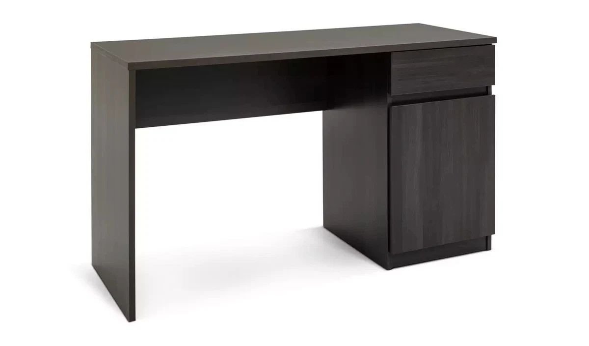 1 Drawer Office Desk Black Brown