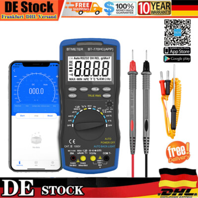 Digital Multimeter TRMS 6000 Zählt AC DC Amp Meter Ohmmeter mit Mobile APP