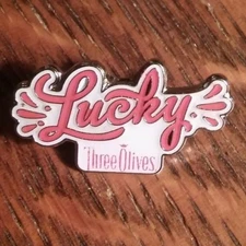 Three Olives Lucky Vodka Lapel Pin - Martini Cocktail UK United Kingdom British
