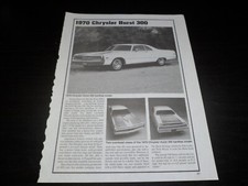 Original 1970 Chrysler Hurst 300 1979 Cordoba 300 Write-up