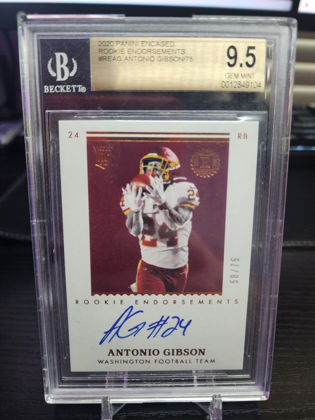 Antonio Gibson Panini Encased Rookie Endorsements #REAG Base