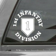 1ST INFANTRY DIVISION TEXT Vinyl Window Decal Sticker U.S. ARMY Big Red One