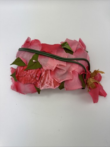 Vintage Pink Headband Rose Petals Fascinator, Millinery Flowers - Picture 2 of 11