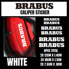 6PCS BRABUS Brake Caliper Stickers High Quality and Heat Resistance Decal-white