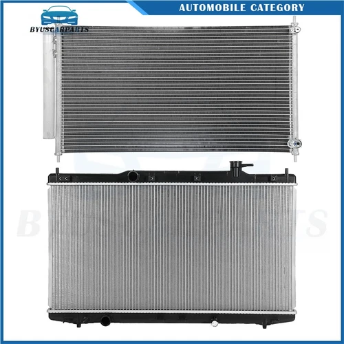 For 2013 2014 2015 2016 2017 Honda Accord 2.4L Aluminum Radiator & AC Condenser