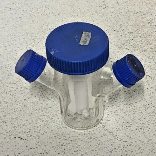 Lot of 2 Bellco 100mL Mixing Glass Lab Spinner Flasks Double Sidearm U-Carrier - Picture 2 of 8