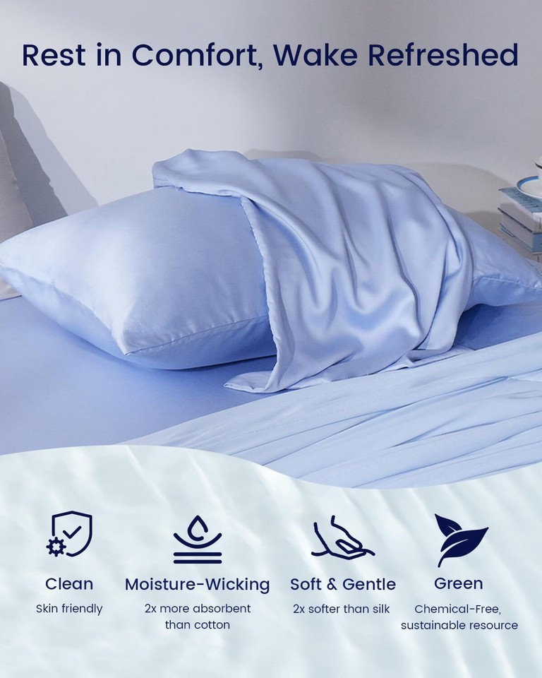 ZonLi ZMagic Cooling Pillow Cases King Size Set of 2 Viscose Derived
