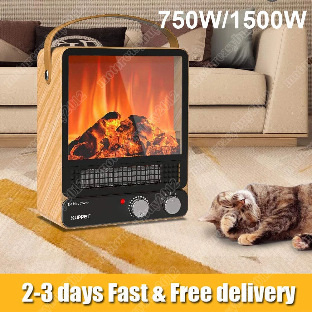 Modern Electric Fireplace 1.5KW LED Fire Place Effect Heater Fire Flame  Stove | eBay