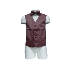 New Kids Boys Formal Tuxedo Vest Bowtie Brown US Sizes 2-14 Wedding Party