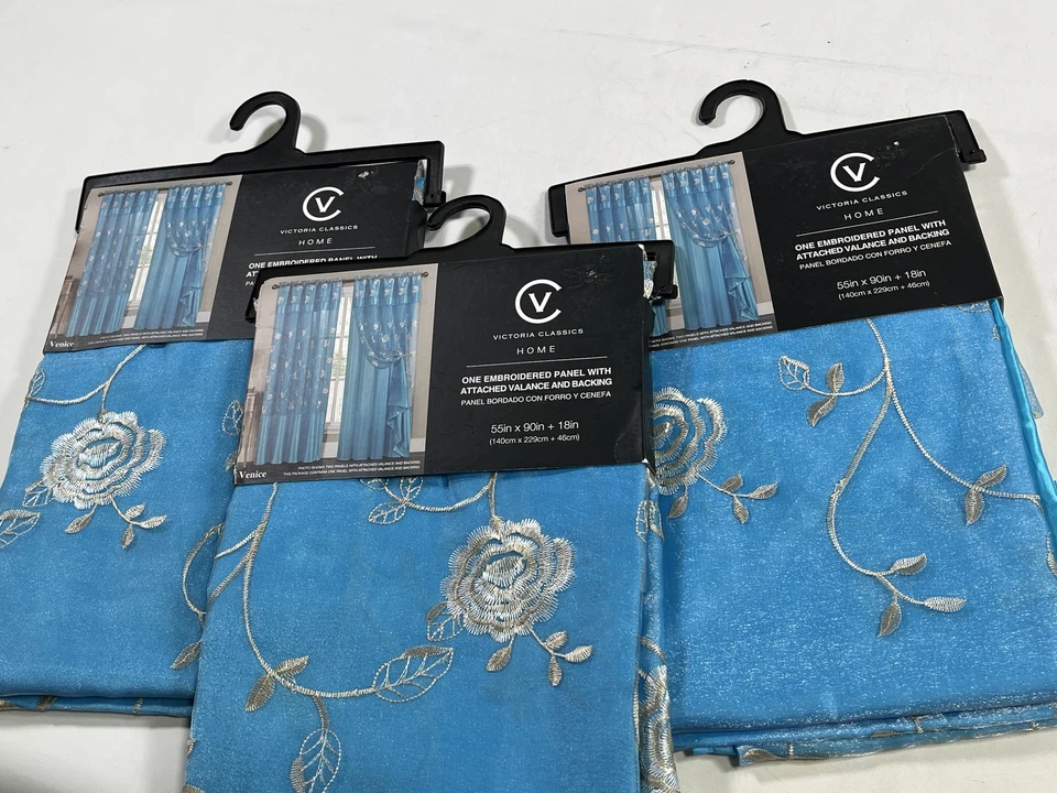Victoria Classics Cortinas Azules 55x90in NUEVO Foto 4 de 4