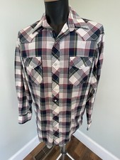 Wrangler Western Pearl Snap Long Sleeve Plaid Shirt Men s Sz 161/2 - 36 Cowboy