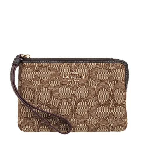 Coach Essential Coated Canvas Signature Mini Trifold Wallet BEIGE