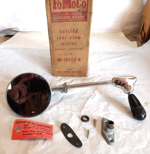 NOS 1952-1954 FORD PART No. BF-18402-B LEFT HAND REMOTE CONTROL OUTSIDE MIRROR