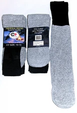 3 or 6 Pairs Mens Soft Cotton Blend Stay Up Top Thermal Boot Mid Calf Tube Socks