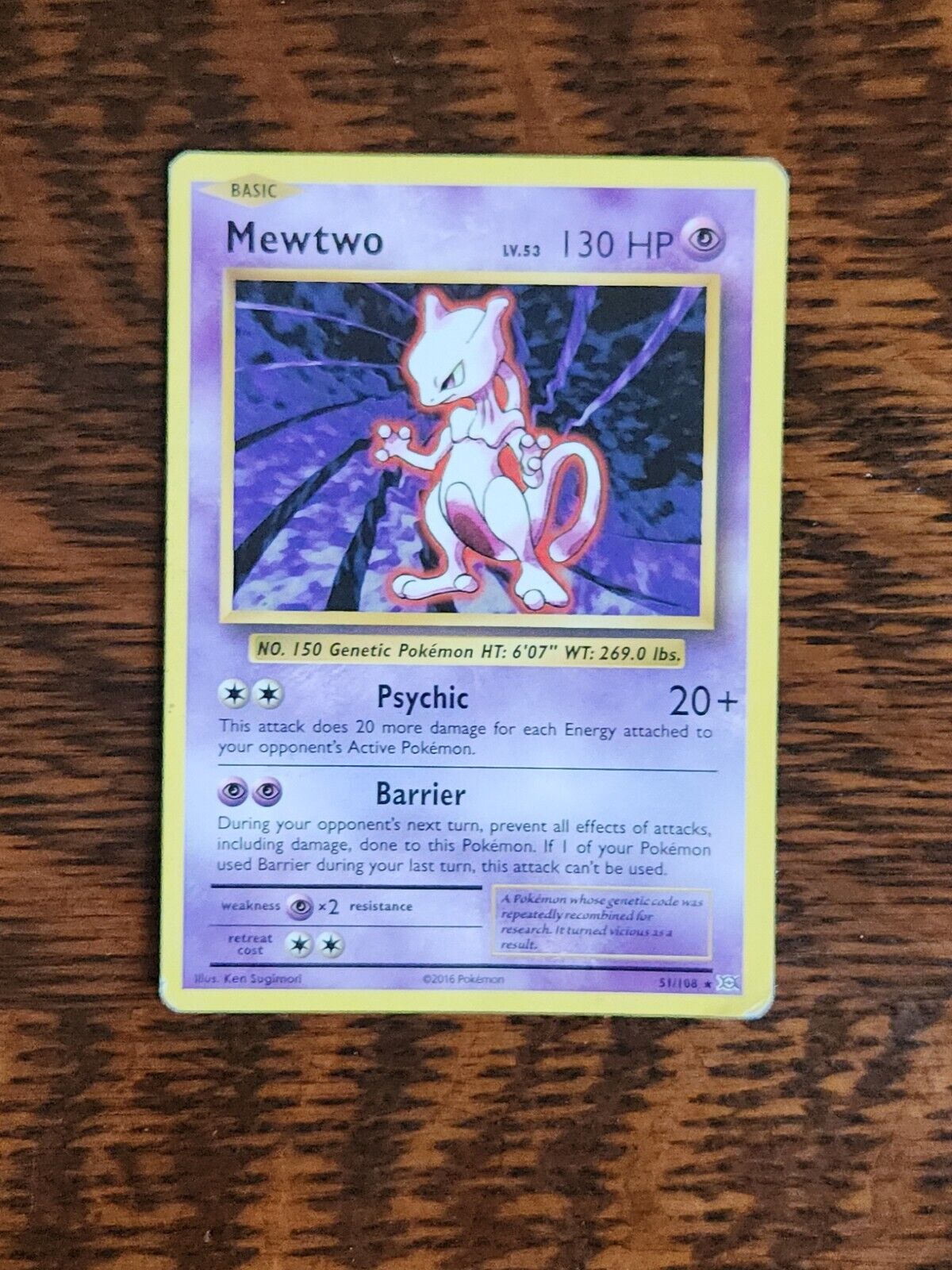 Pokemon MewTwo 51/108 Rare Pokemon XY Evolutions 2016 Card TCG XY –