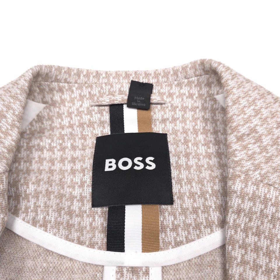 $645 Hugo Boss Hanry Pata de Gallo Jersey Calce Ajustado Deportivo Abrigo Chaqueta Para Hombres Talla 42L Foto 3 de 4