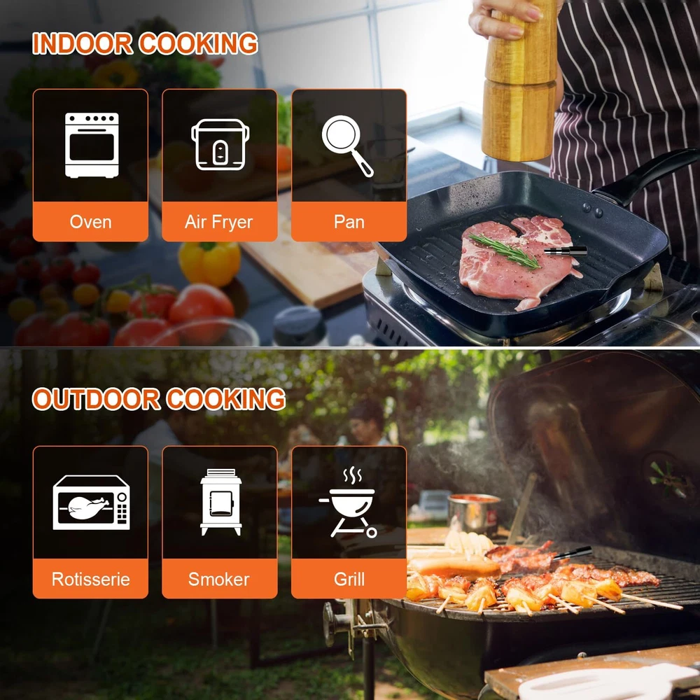 Wireless Meat Thermometer – Digital Cooking Thermometer with Wireless Probe –...