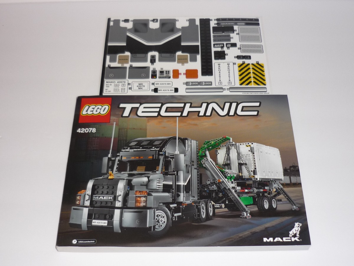 NO BRICKS! Lego 42078 Technic Mack Anthem Instructions & Sticker