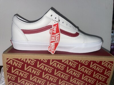 VANS Old Skool Leather Pop White And Red- Men’s Size