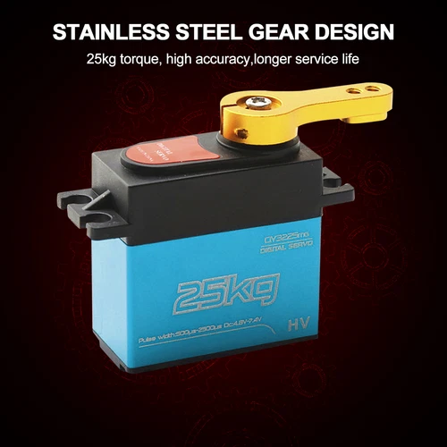 Digital Servo 25kg High Torque 180° Stainless Steel Gear Servo for 1/8 1/10 P2L3 - Picture 9 of 10