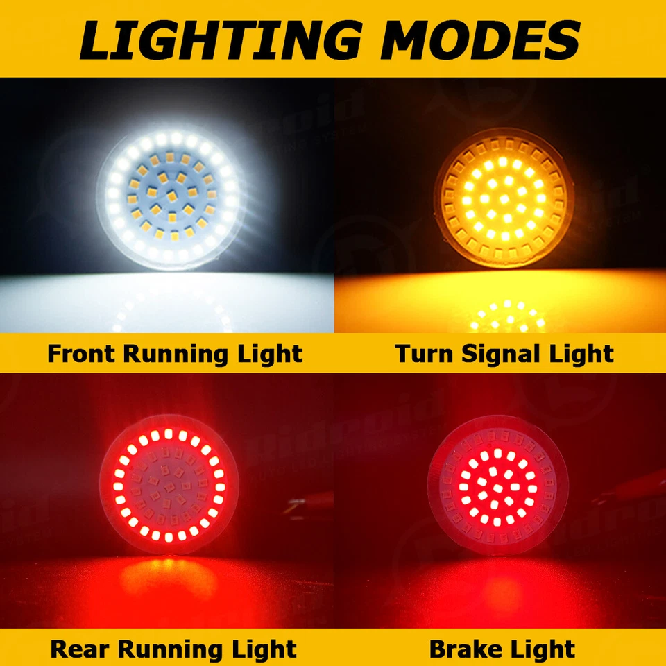 Luces traseras delanteras intermitentes LED para Harley Street Glide Road King 1157 4 piezas Foto 4 de 4