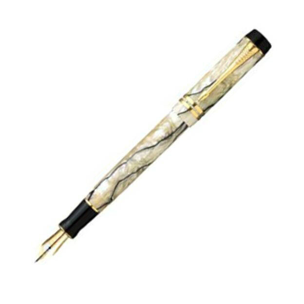 Original Parker Duofold Centennial Pearl and Black Fountain Pen Broad Nib