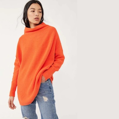 Free People osmanischer lässiger Tunika Pullover rot Gr. L