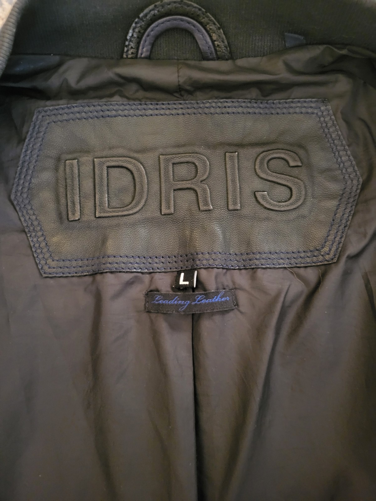 Mens idris elba leather bomber jacket  (large)