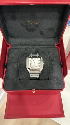 Cartier Santos Large WSSA0018 Automatic Steel Watch Complete Set Box Papers B&P
