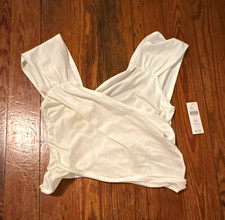 Maeve by Anthropologie Ivory Solid V-Neck Wra...