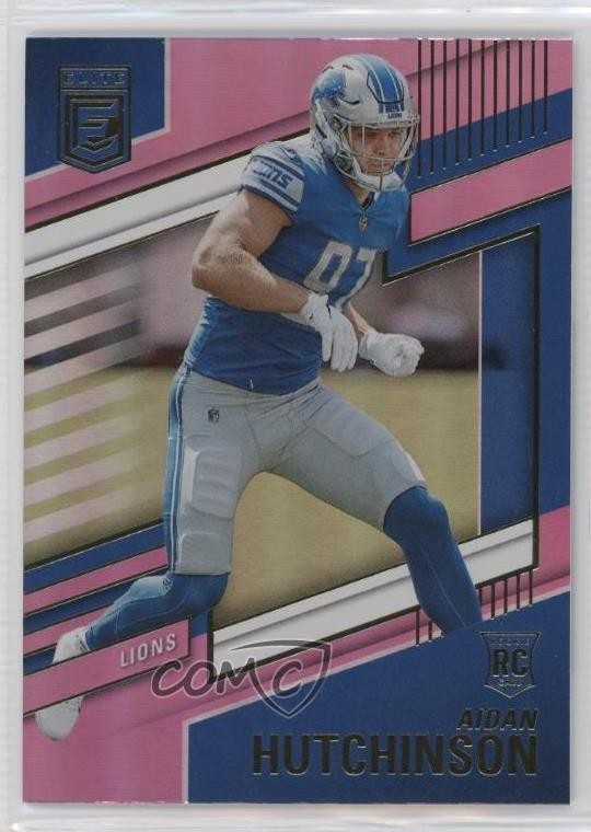2022 Panini Donruss Elite Rookies Pink Aidan Hutchinson #136 Rookie RC