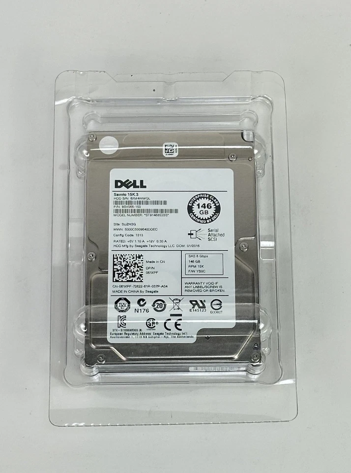 Dell 061XPF 146GB 15K RPM SAS 6G HDD 2.5in SFF Hard Disk Drive ST9146853SS - Image 3 of 4